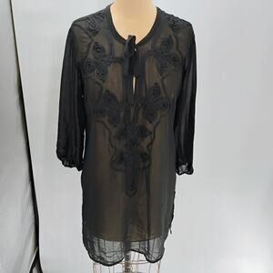 Jantzen Cover Up Beach Pool Black Sheer Sz‎ S